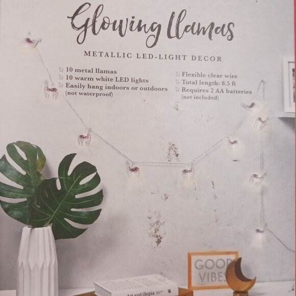 Merkury Innovations Glowing Llamas Metallic LED String Lights 8.5 Ft - Picture 5 of 5